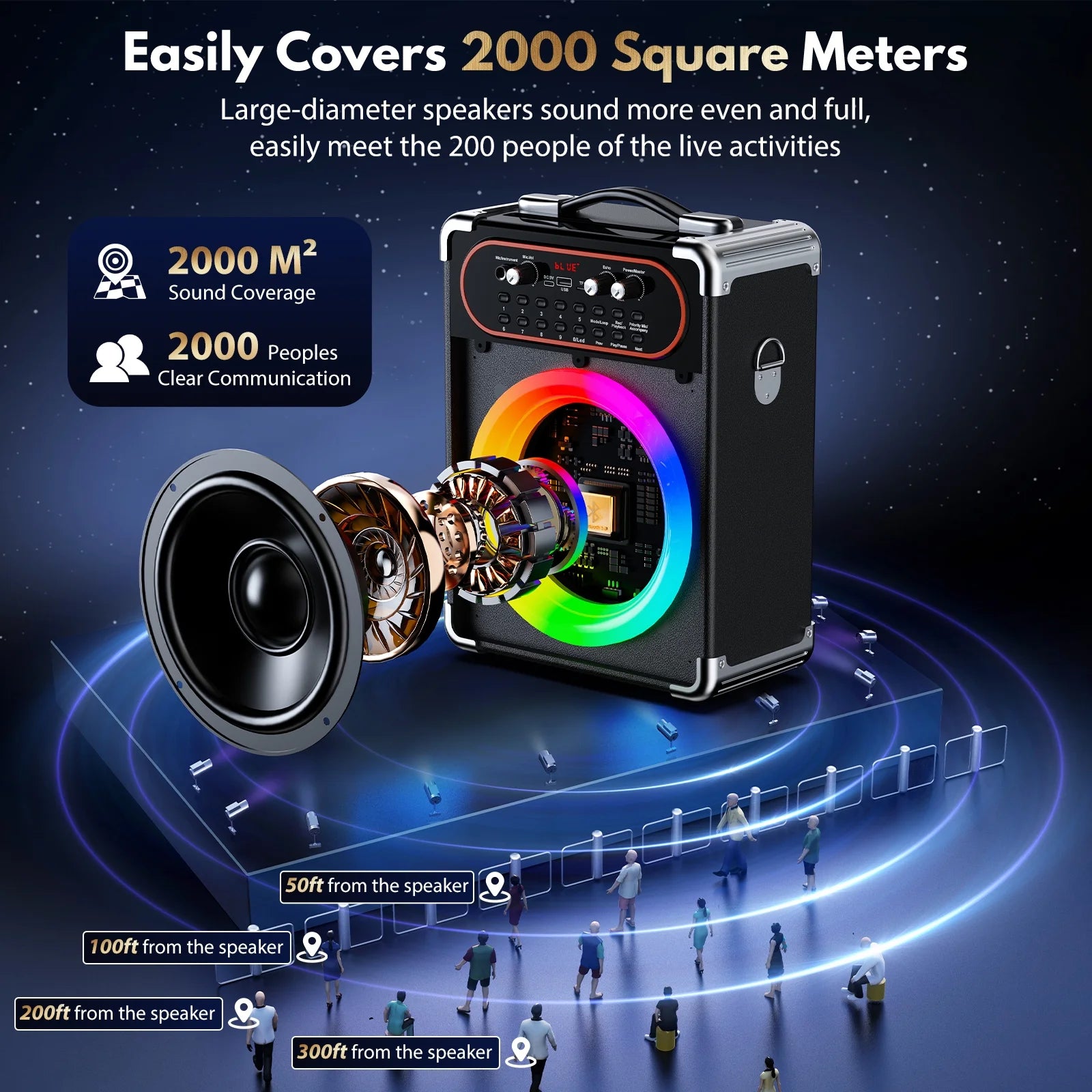 Karaoke Machine for Adults, Home Karaoke Speaker System with 2 Microphones, Portable Bluetooth Speaker with DJ Lights, Reverb Adjustment, S68