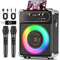 Karaoke Machine for Adults, Home Karaoke Speaker System with 2 Microphones, Portable Bluetooth Speaker with DJ Lights, Reverb Adjustment, S68