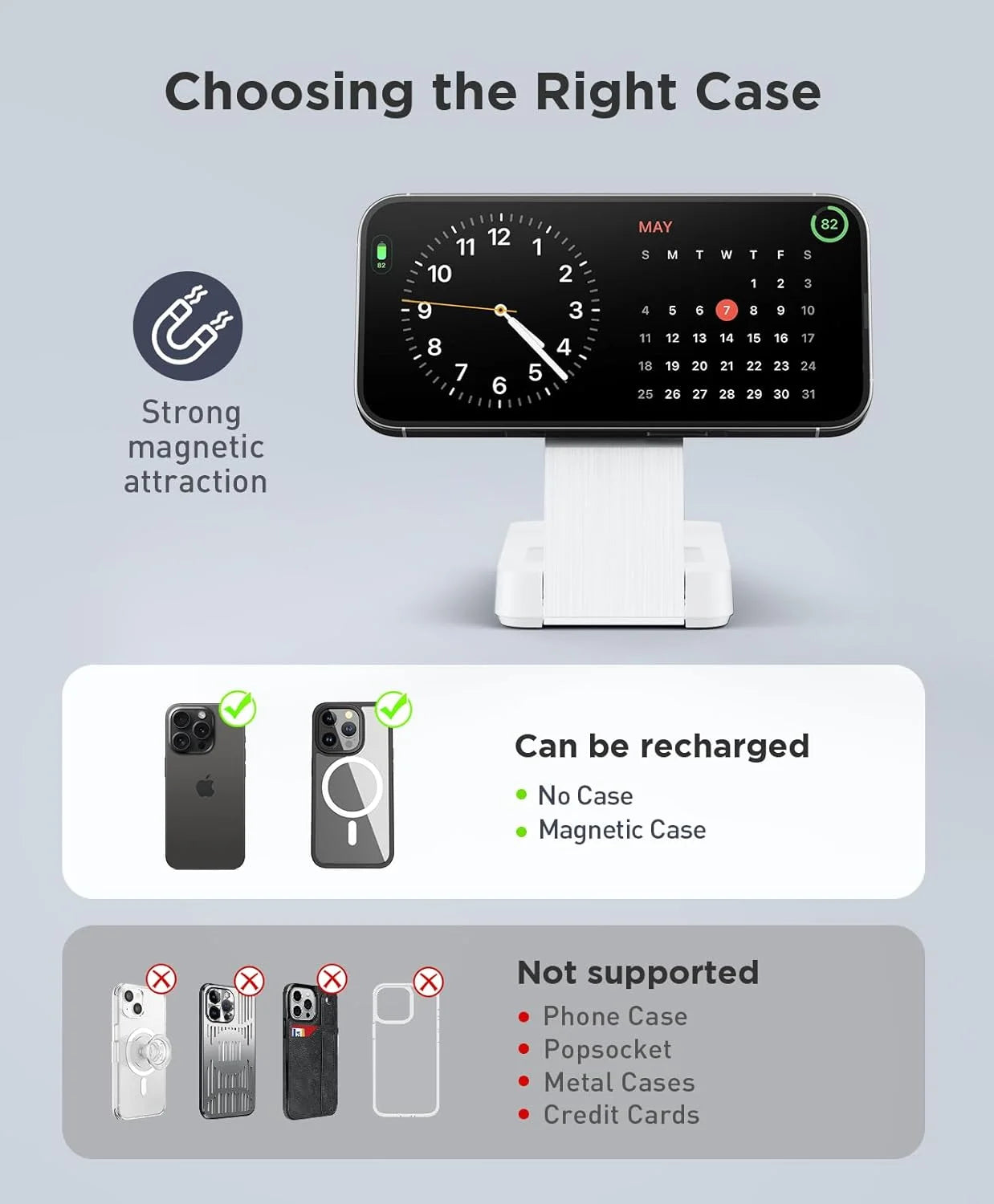 3 in 1 Charging Station - 2026 Foldable Wireless Charger Compatible for Iphone 17/16/15/14/13/12 plus Pro Max, Iwatch & Airpods, White