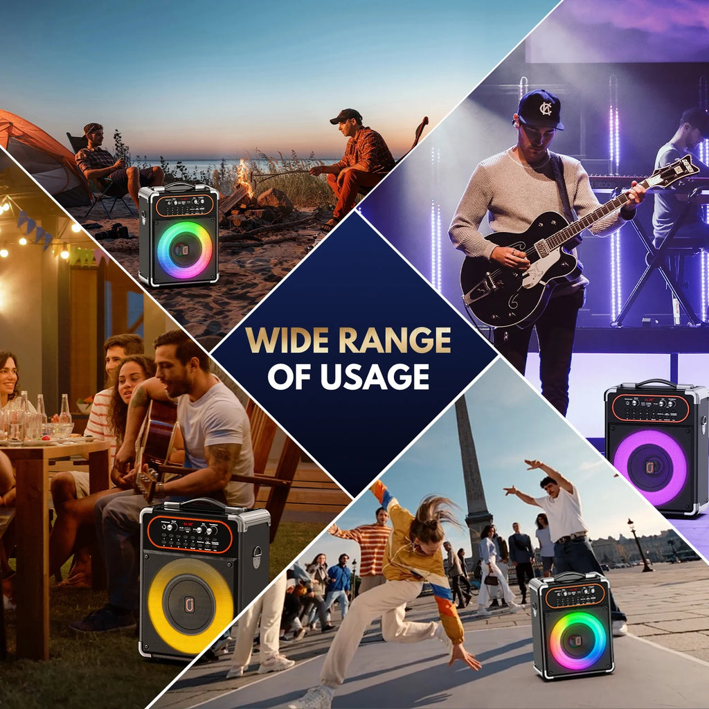 Karaoke Machine for Adults, Home Karaoke Speaker System with 2 Microphones, Portable Bluetooth Speaker with DJ Lights, Reverb Adjustment, S68